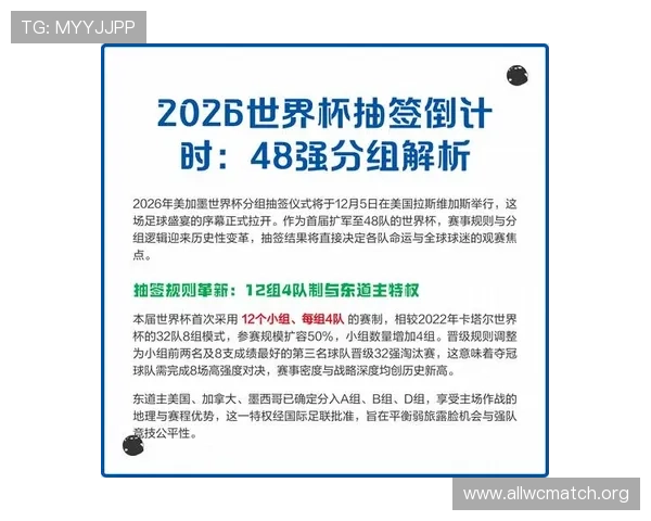 2026年世界杯分组规则对赛事组织与观众体验的优化方案分析